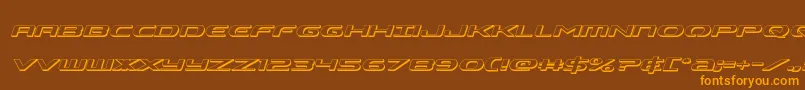 Alphamen3Dital Font – Orange Fonts on Brown Background