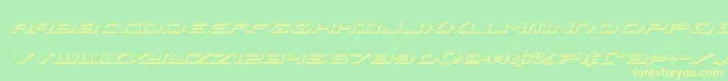 Alphamen3Dital-Schriftart – Gelbe Schriften auf grünem Hintergrund