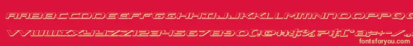 Alphamen3Dital Font – Yellow Fonts on Red Background