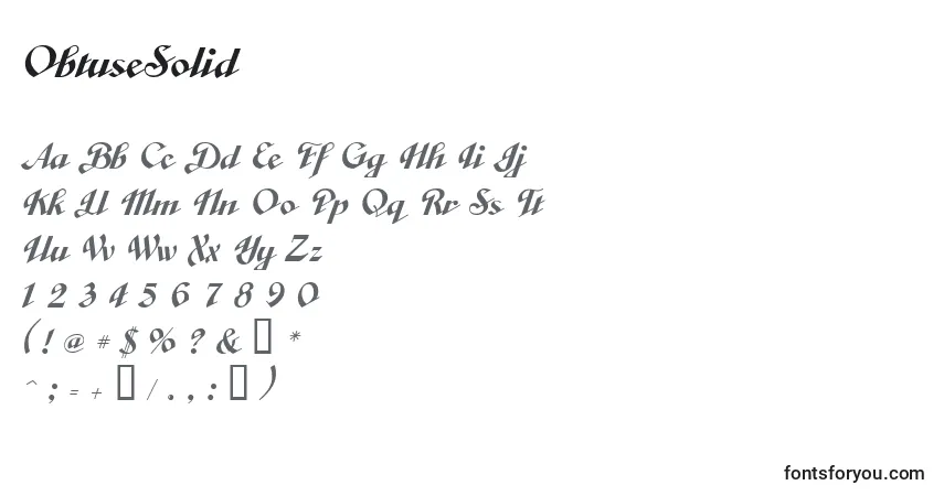 ObtuseSolidフォント–アルファベット、数字、特殊文字