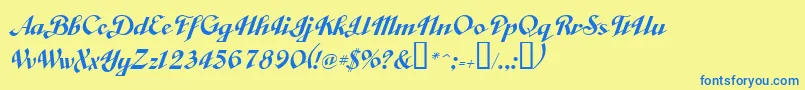 ObtuseSolid Font – Blue Fonts on Yellow Background