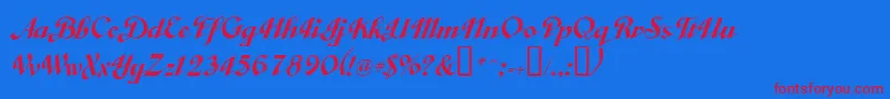 ObtuseSolid Font – Red Fonts on Blue Background