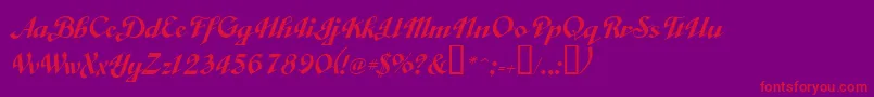 ObtuseSolid-Schriftart – Rote Schriften auf violettem Hintergrund