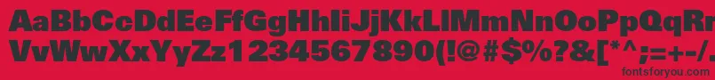 UniversltstdXblack Font – Black Fonts on Red Background