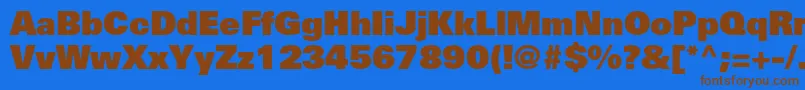 UniversltstdXblack Font – Brown Fonts on Blue Background