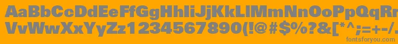 UniversltstdXblack Font – Gray Fonts on Orange Background