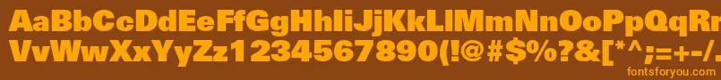 UniversltstdXblack Font – Orange Fonts on Brown Background