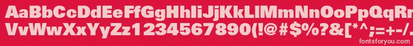 UniversltstdXblack Font – Pink Fonts on Red Background