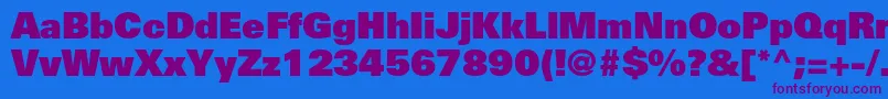 UniversltstdXblack Font – Purple Fonts on Blue Background