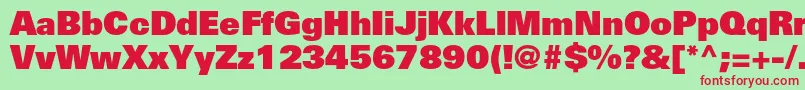 UniversltstdXblack Font – Red Fonts on Green Background