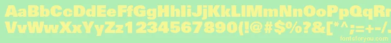 フォントUniversltstdXblack – 黄色の文字が緑の背景にあります