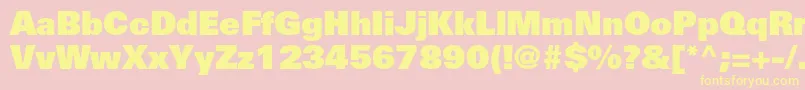 UniversltstdXblack Font – Yellow Fonts on Pink Background