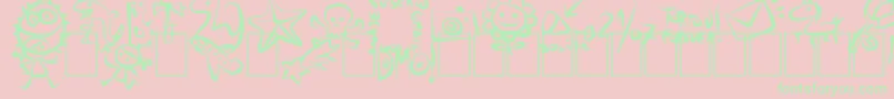 AjcBtFont Font – Green Fonts on Pink Background