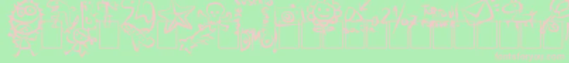 AjcBtFont Font – Pink Fonts on Green Background