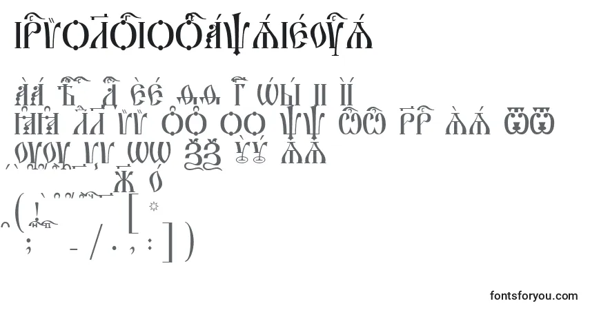 Fuente IrmologionCapsIeucs - alfabeto, números, caracteres especiales