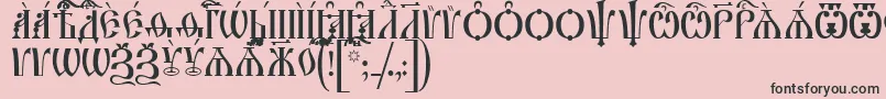 IrmologionCapsIeucs Font – Black Fonts on Pink Background