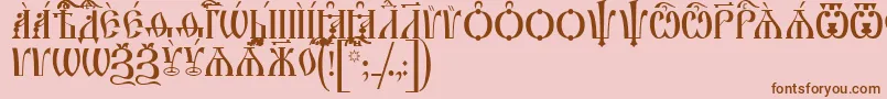 IrmologionCapsIeucs Font – Brown Fonts on Pink Background