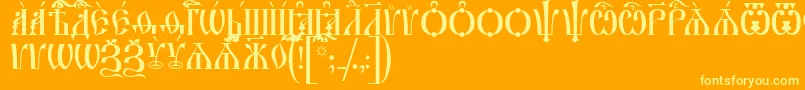 フォントIrmologionCapsIeucs – オレンジの背景に黄色の文字