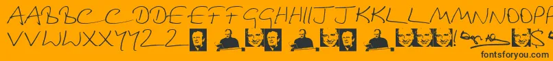 DouglasAdamsHand Font – Black Fonts on Orange Background