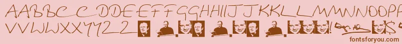 Шрифт DouglasAdamsHand – коричневые шрифты на розовом фоне