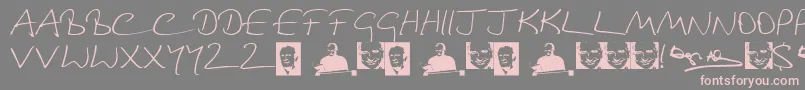 DouglasAdamsHand Font – Pink Fonts on Gray Background