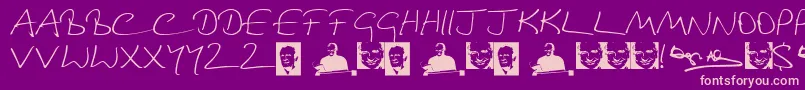 fuente DouglasAdamsHand – Fuentes Rosadas Sobre Fondo Morado