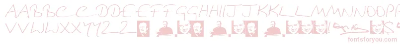 DouglasAdamsHand Font – Pink Fonts on White Background