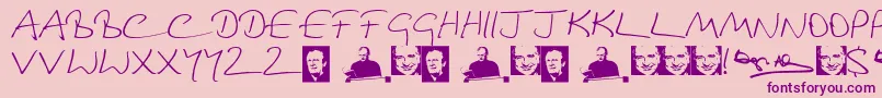 Шрифт DouglasAdamsHand – фиолетовые шрифты на розовом фоне