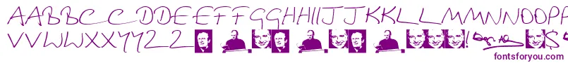 フォントDouglasAdamsHand – 白い背景に紫のフォント