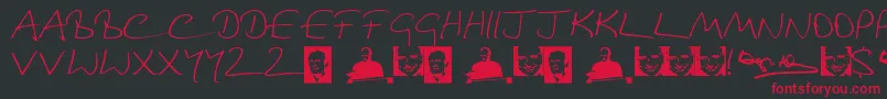 DouglasAdamsHand Font – Red Fonts on Black Background