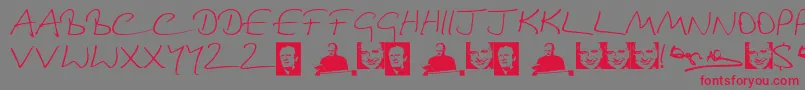 DouglasAdamsHand Font – Red Fonts on Gray Background