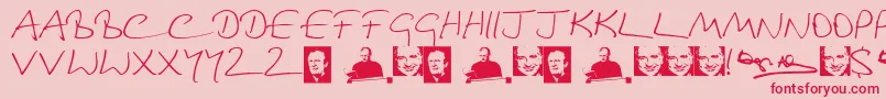 DouglasAdamsHand Font – Red Fonts on Pink Background