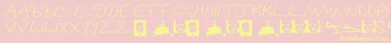Шрифт DouglasAdamsHand – жёлтые шрифты на розовом фоне