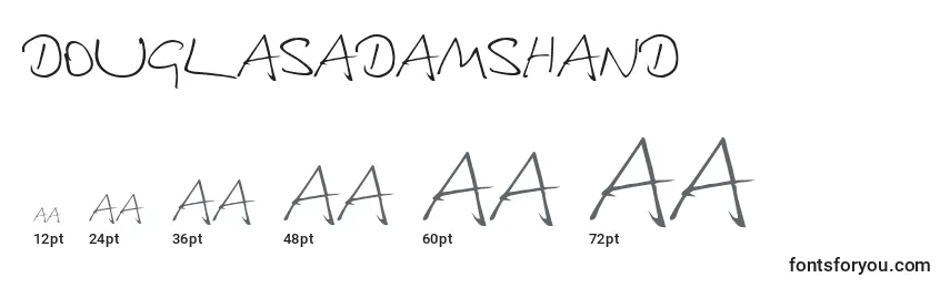 DouglasAdamsHand Font Sizes
