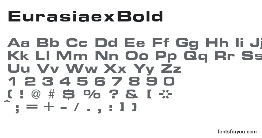 Schriftart EurasiaexBold – Alphabet, Zahlen, spezielle Symbole
