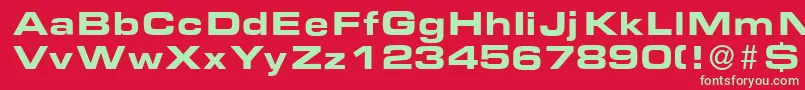 フォントEurasiaexBold – 赤い背景に緑の文字