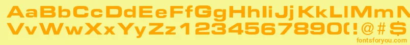 EurasiaexBold-Schriftart – Orangefarbene Schriften auf gelbem Hintergrund