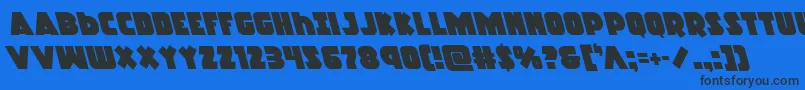 Racketsquadleft Font – Black Fonts on Blue Background