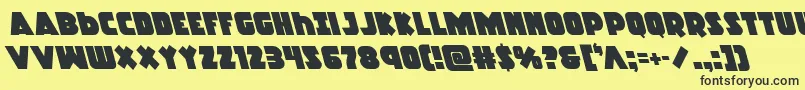 Racketsquadleft Font – Black Fonts on Yellow Background