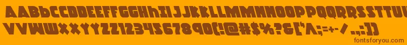 Racketsquadleft-fontti – ruskeat fontit oranssilla taustalla