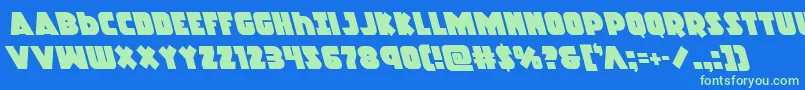 Racketsquadleft Font – Green Fonts on Blue Background