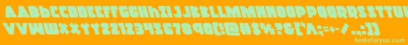 Racketsquadleft Font – Green Fonts on Orange Background