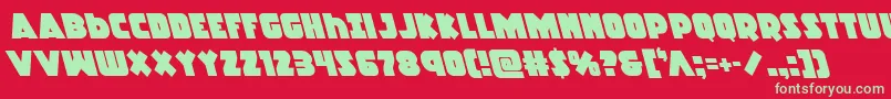 Racketsquadleft Font – Green Fonts on Red Background