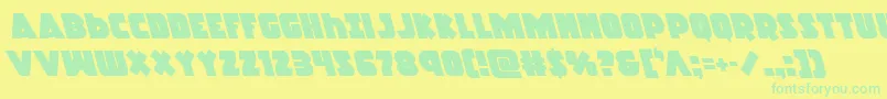 Czcionka Racketsquadleft – zielone czcionki na żółtym tle