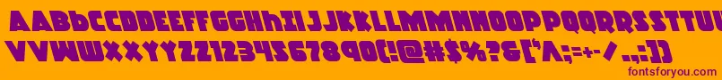 Racketsquadleft Font – Purple Fonts on Orange Background