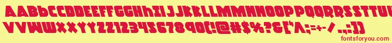 Шрифт Racketsquadleft – красные шрифты на жёлтом фоне