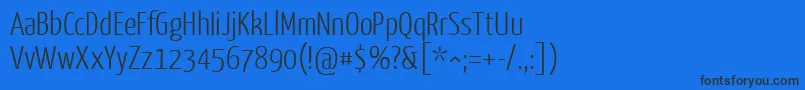 YanonekaffeesatzLight Font – Black Fonts on Blue Background