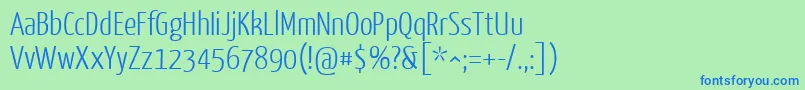 YanonekaffeesatzLight Font – Blue Fonts on Green Background