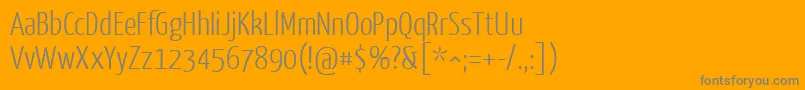 YanonekaffeesatzLight-Schriftart – Graue Schriften auf orangefarbenem Hintergrund