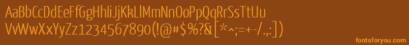 YanonekaffeesatzLight Font – Orange Fonts on Brown Background